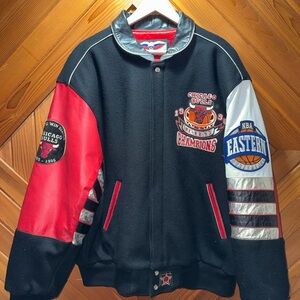 Chicago Bulls Men’s Black & Red Championship Bomber Jacket